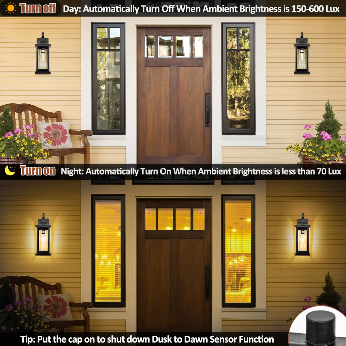 Roravilila 17-inch black wall sconce adds daytime decor with warm glow
