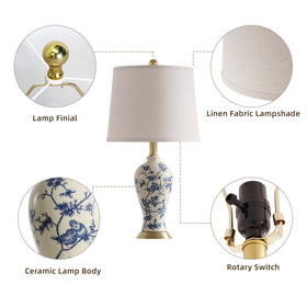 RORIA nightstand and living room setup showing versatile lighting