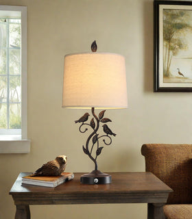 RORIANO dual USB ports help charge devices on the table lamp