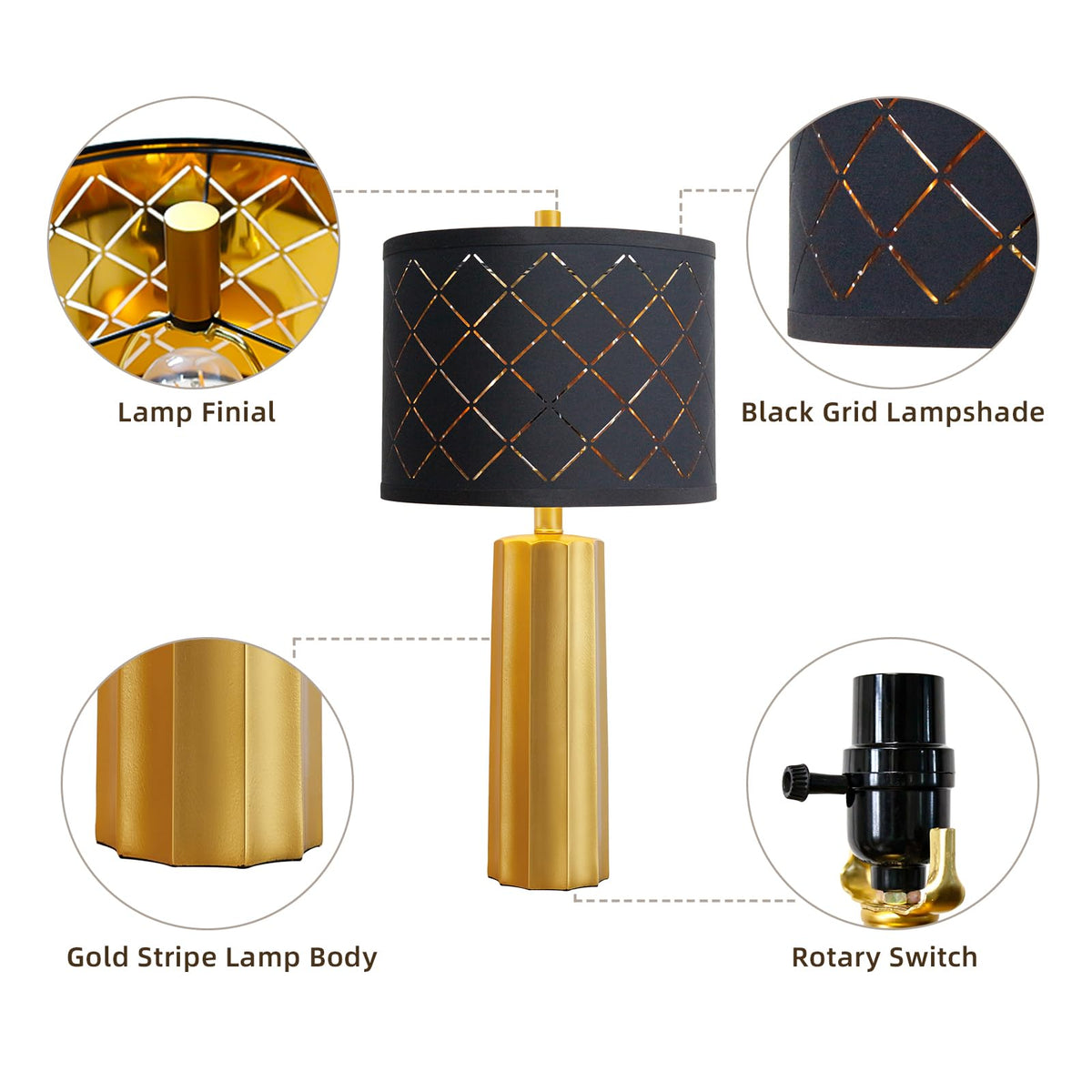 RORIANO included LED bulbs provide steady, flicker-free light