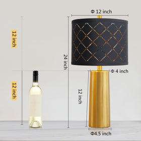RORIANO resin gold lamp base detail adds luxe touch to any room