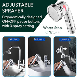 Roscid chrome finish head with ABS body overview.