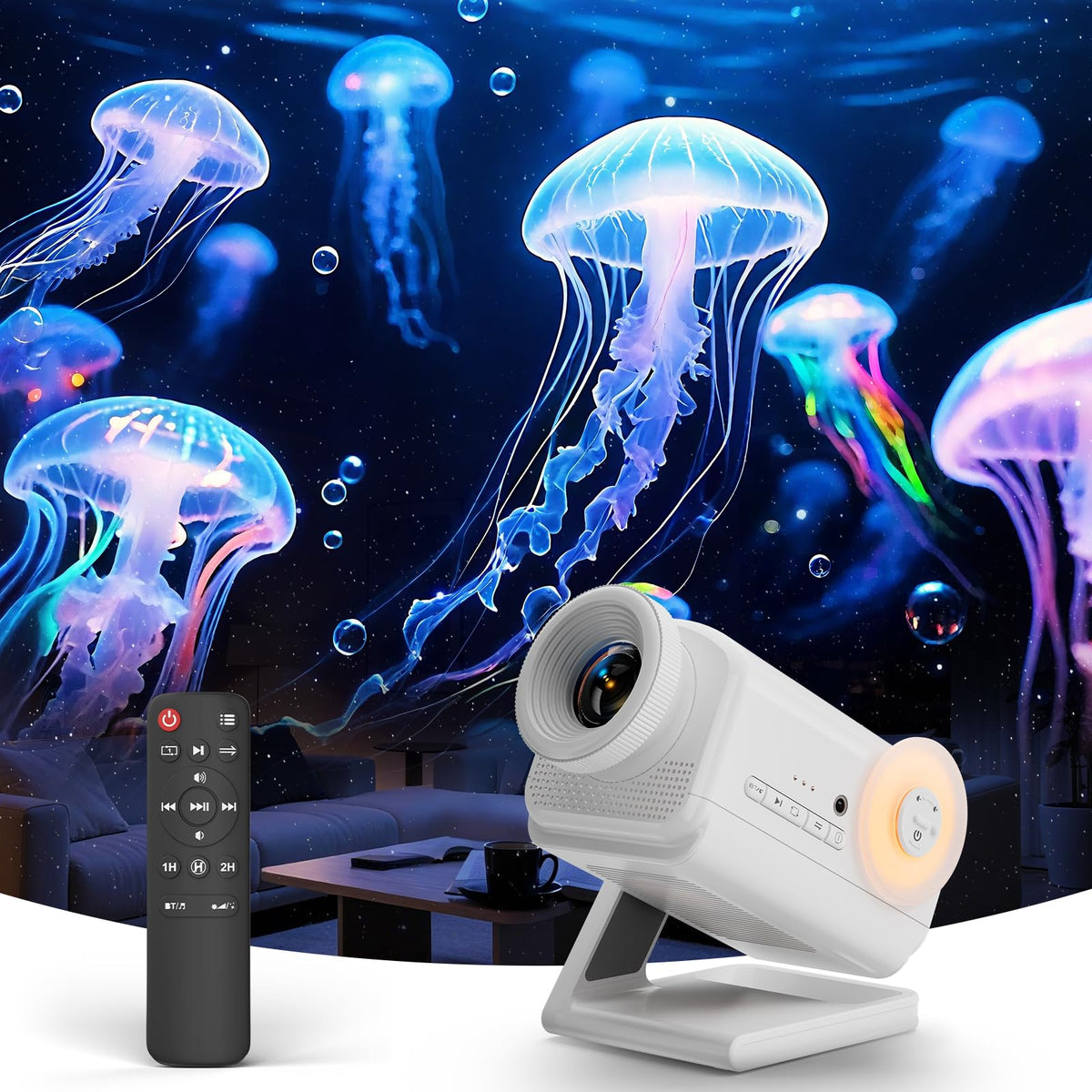 Rossetta 3D Projector side view showing compact design for kid-friendly rooms