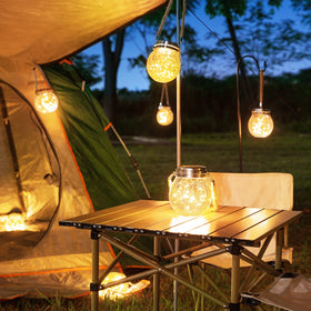 ROSHWEY backyard pathway lanterns outline safe, welcoming routes.