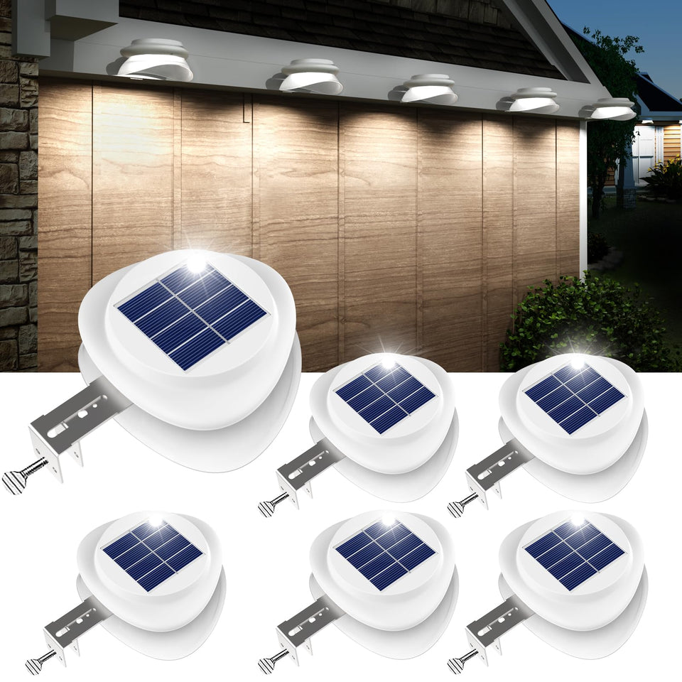 ROSHWEY gutter lights 6-pack mounted on wall for ambient garden lighting