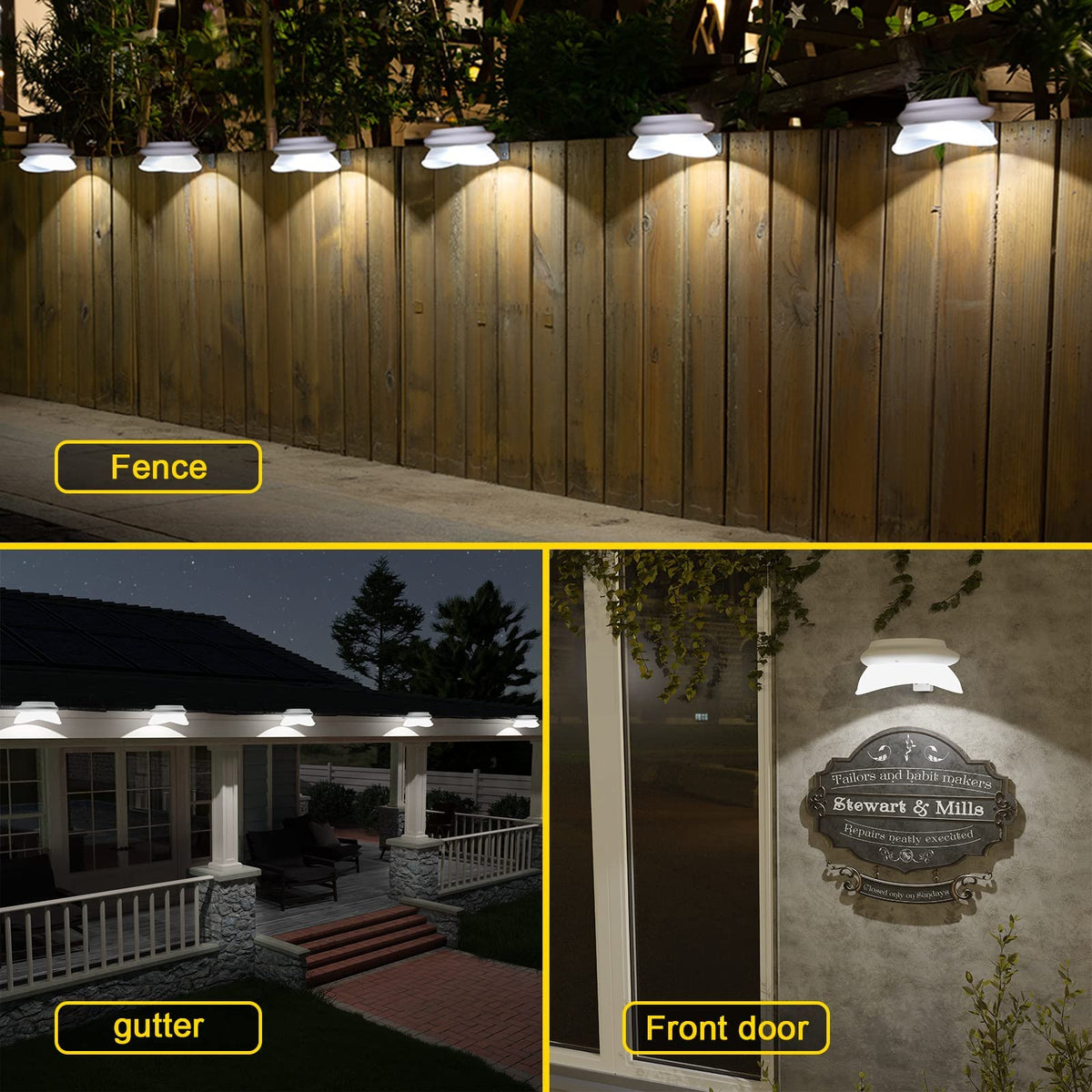 Close-up of ROSHWEY 9 LED panel showing bright exterior illumination