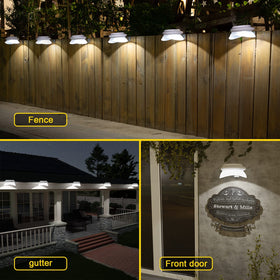 Close-up of ROSHWEY 9 LED panel showing bright exterior illumination