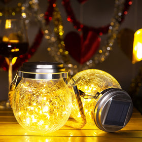 ROSHWEY solar lantern 4 pack hangs on garden and patio for warm ambient light
