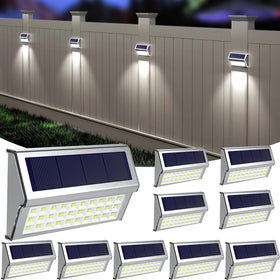 ROSHWEY solar lights outdoor 10-pack illuminate walkways with low-maintenance brightness.