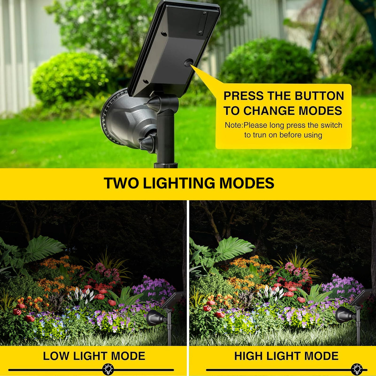 ROSHWEY IP65 weatherproof floodlight mounted outdoors for year-round use.