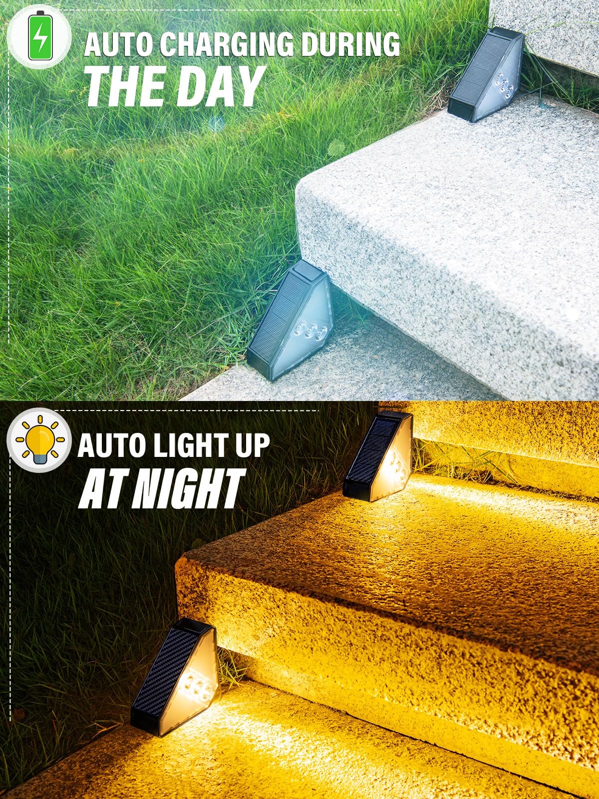 roshwey solar step lights ip65 waterproof withstand rain and sun