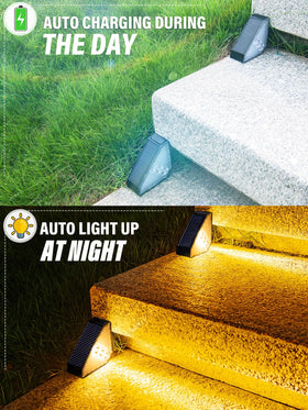 roshwey solar step lights ip65 waterproof withstand rain and sun