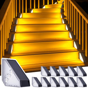 roshwey solar step lights outdoor triangle-left illuminate stairs safely at night