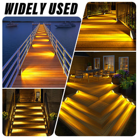 roshwey solar step lights outdoor triangle-right provide balanced lighting on steps