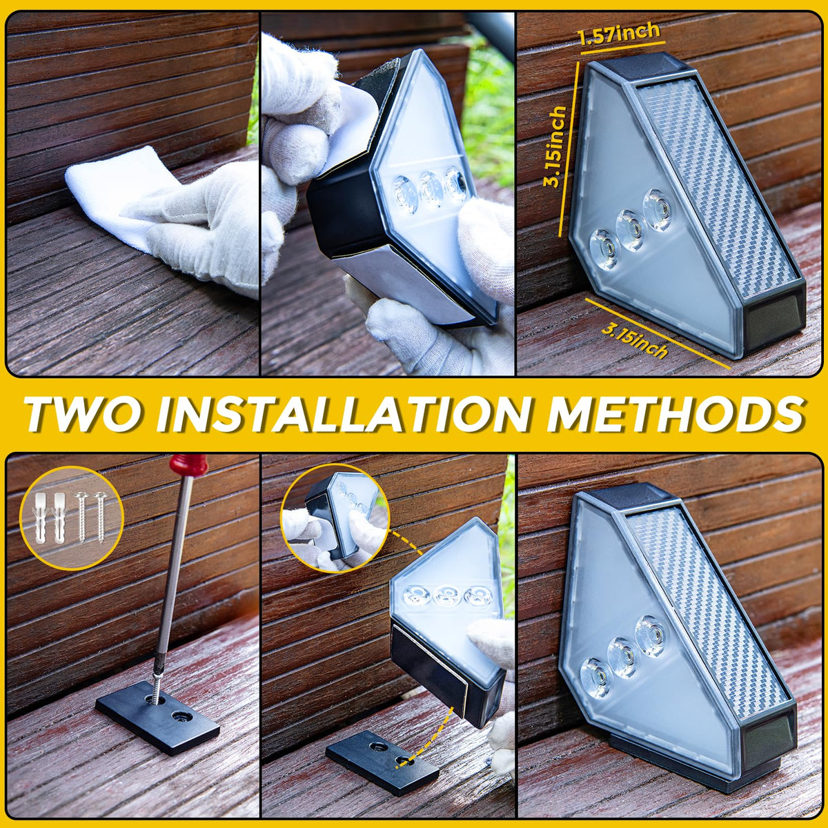 roshwey solar step lights staircase installation without wiring for easy setup