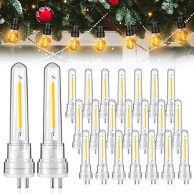 Rossesay 24-pack S14 LED bulbs for string lights, easy replacement.