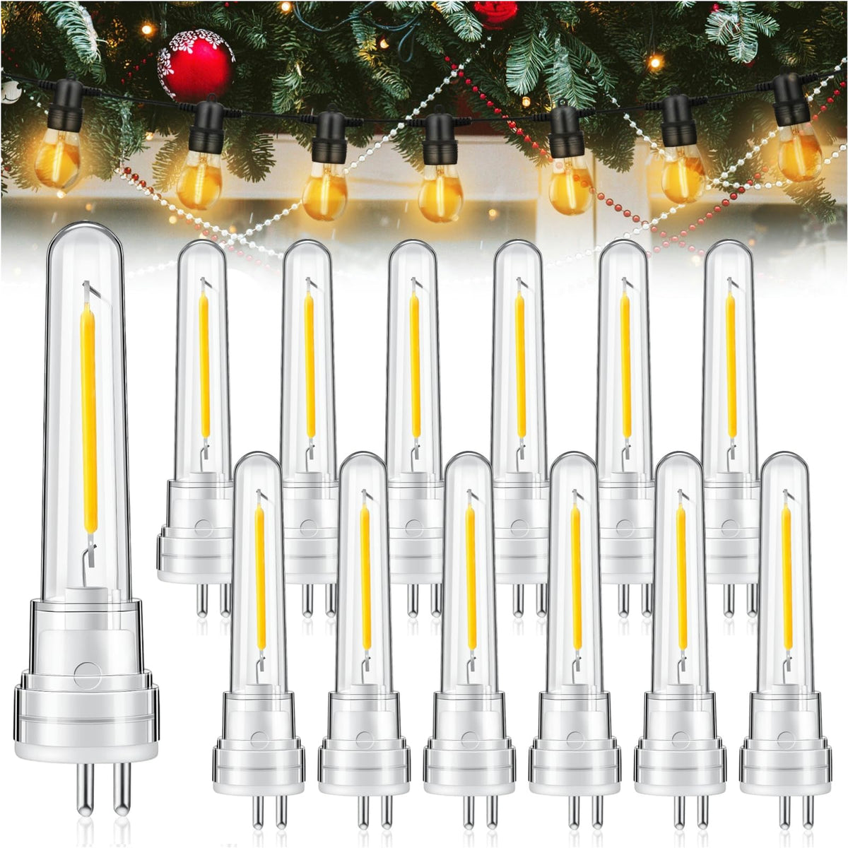 Rossesay S14 bulbs in socket for quick outdoor lighting upgrades