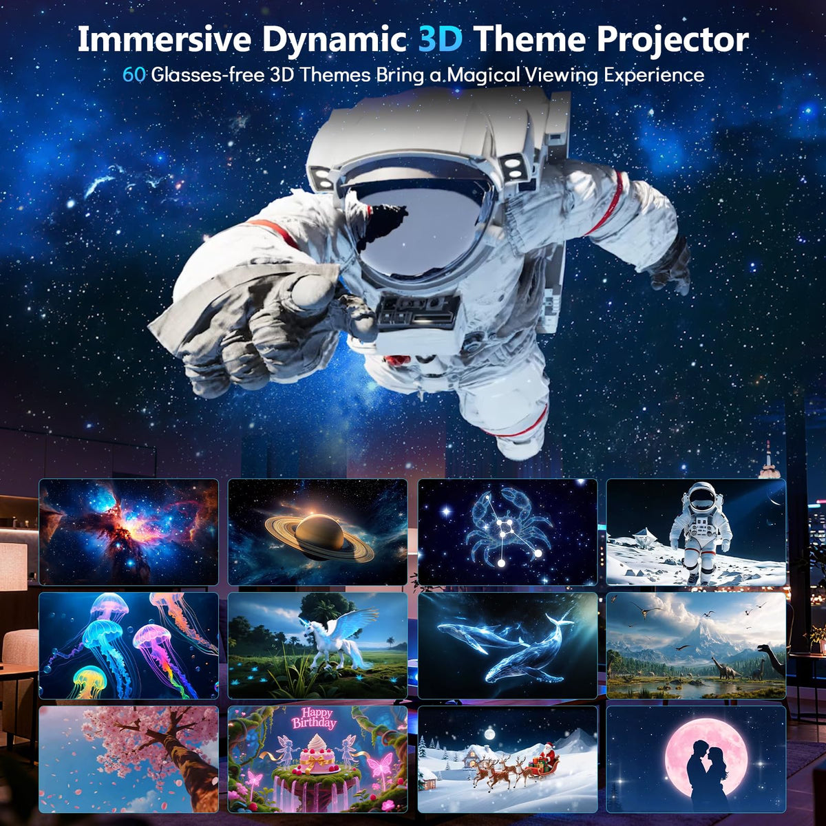 Rossetta 3D Galaxy Projector Bluetooth speaker enhances mood and playback