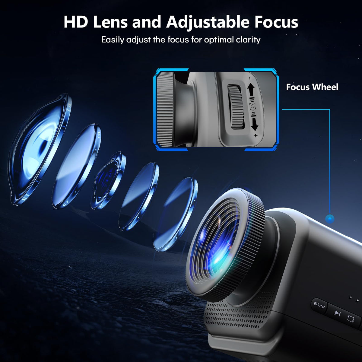Rossetta 3D Projector remote control for effortless setup and tweaks.