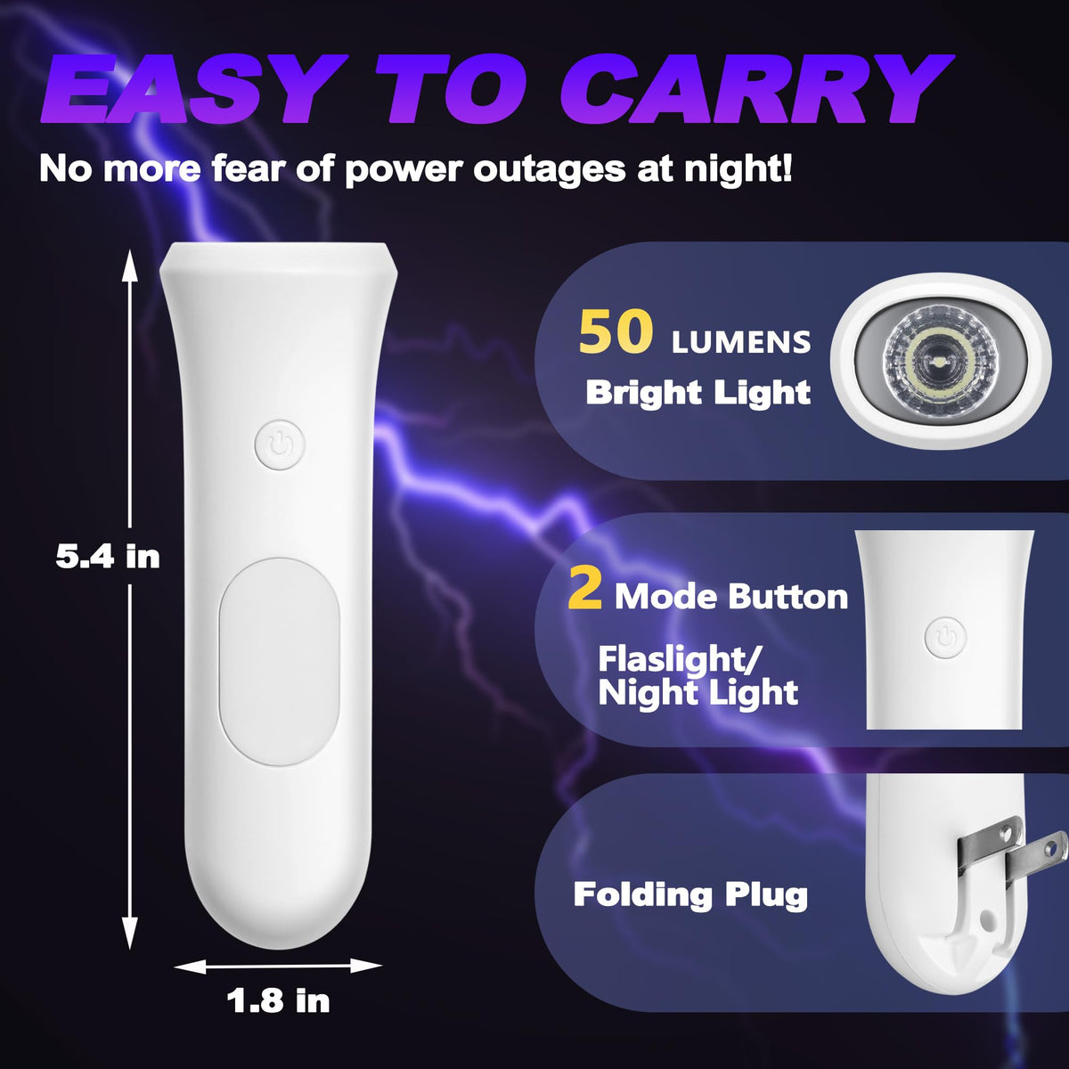 ROSEX auto-on feature activates during power loss for hands-free lighting