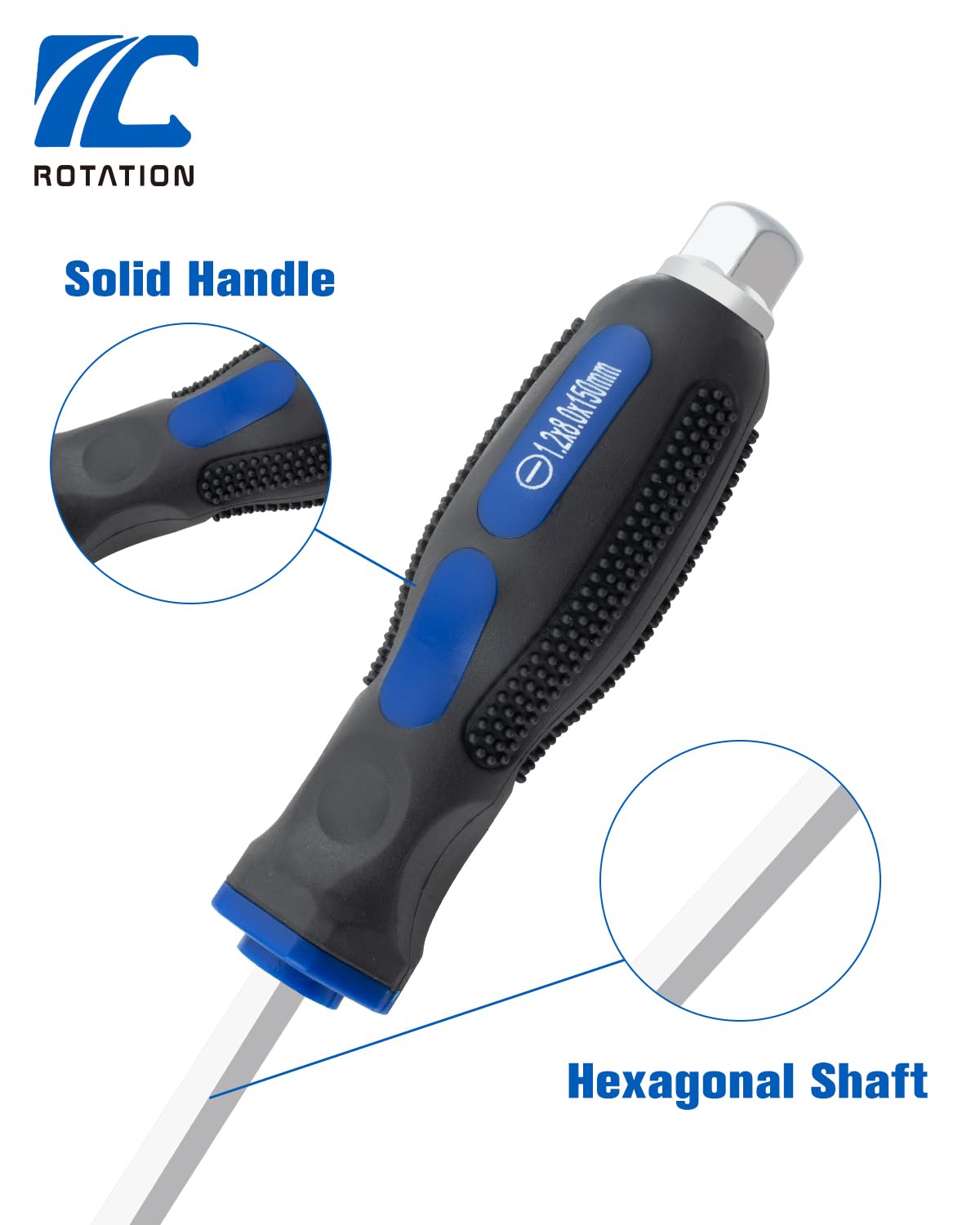 ROTATION chrome vanadium steel blades provide durable performance for frequent use.