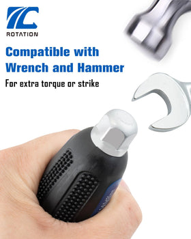 ROTATION go-through handle with steel blades for steady torque during projects.