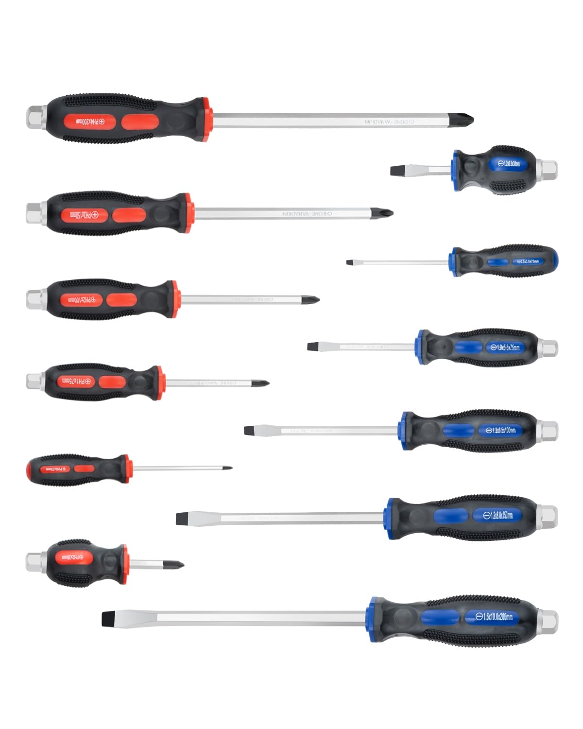 ROTATION 12-piece magnetic screwdriver set with black tips for precise fastening.