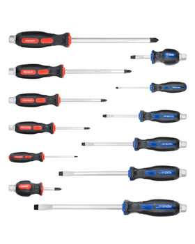 ROTATION 12-piece magnetic screwdriver set with black tips for precise fastening.