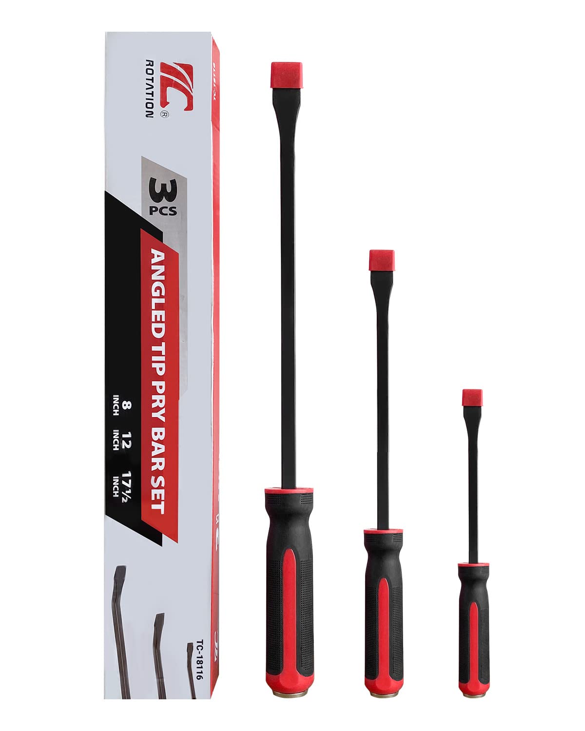 Rotation Pry Bar Set with strike-cap end withstands hammer use.