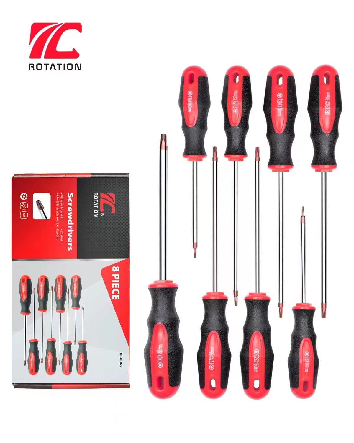 Rotation in use with screws demonstrates efficient driving and extraction.