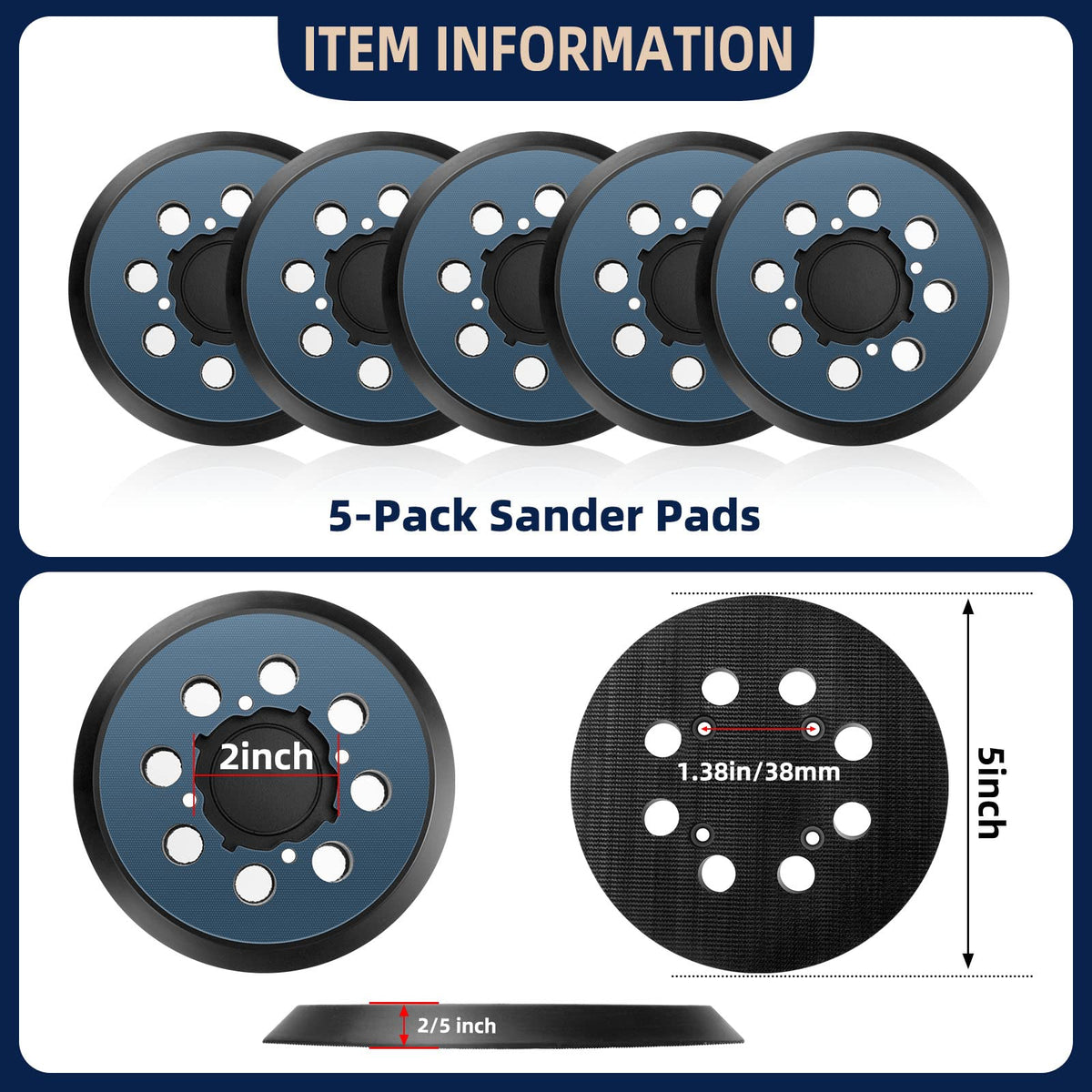 ROTESONNE sanding pads for DWE6421/6423; broad compatibility and secure hook-and-loop fit