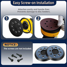 Durable ROtesonne rubber backing; protects pad holder and extends life