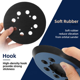 Soft rubber backing on ROtesonne pads; vibration dampening for smoother sanding