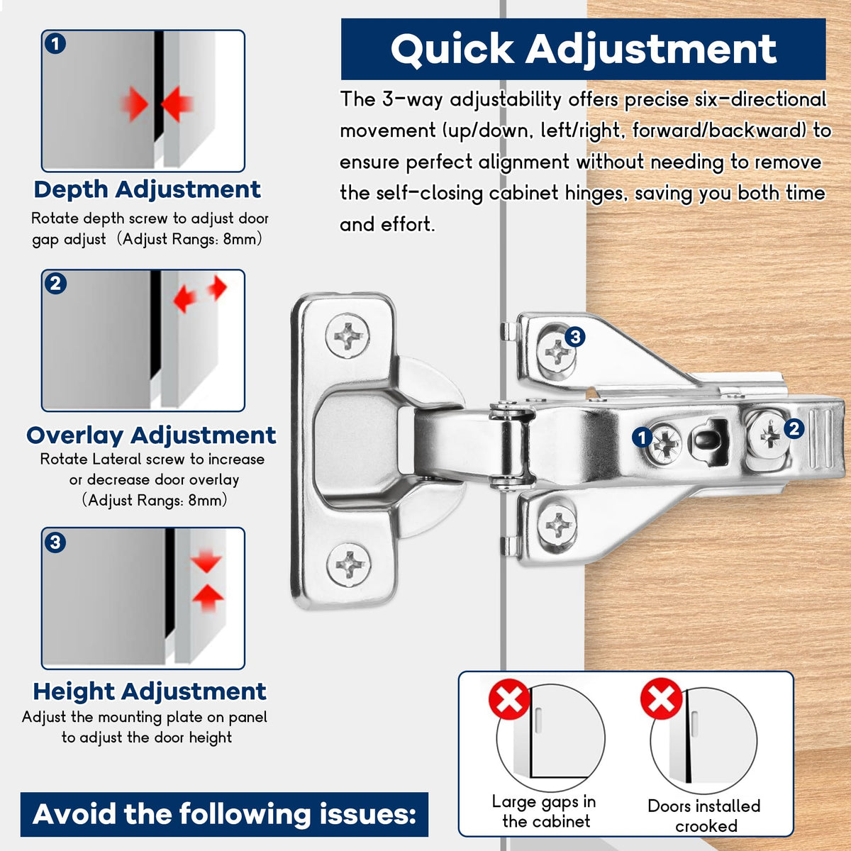 ROTESONNE face frame plates support precise alignment for doors