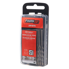 RotoZip 1/8-inch guide point drywall bits shown with compatible tooling for clean drywall openings.