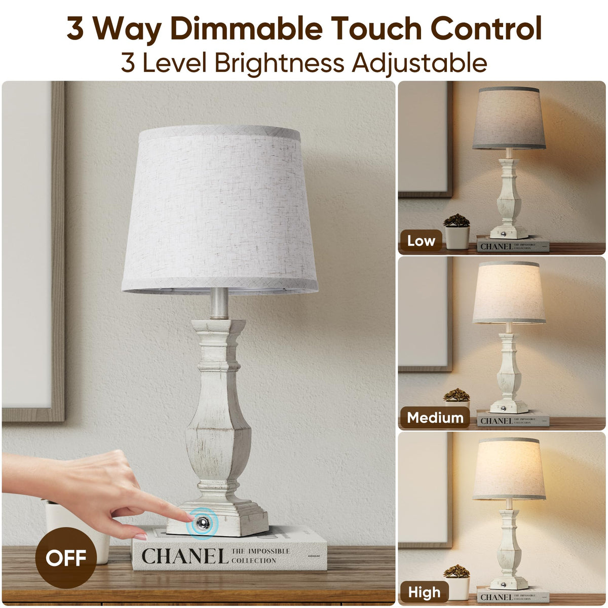 RottoGoon 22-inch resin lamp showcasing rustic farmhouse style.