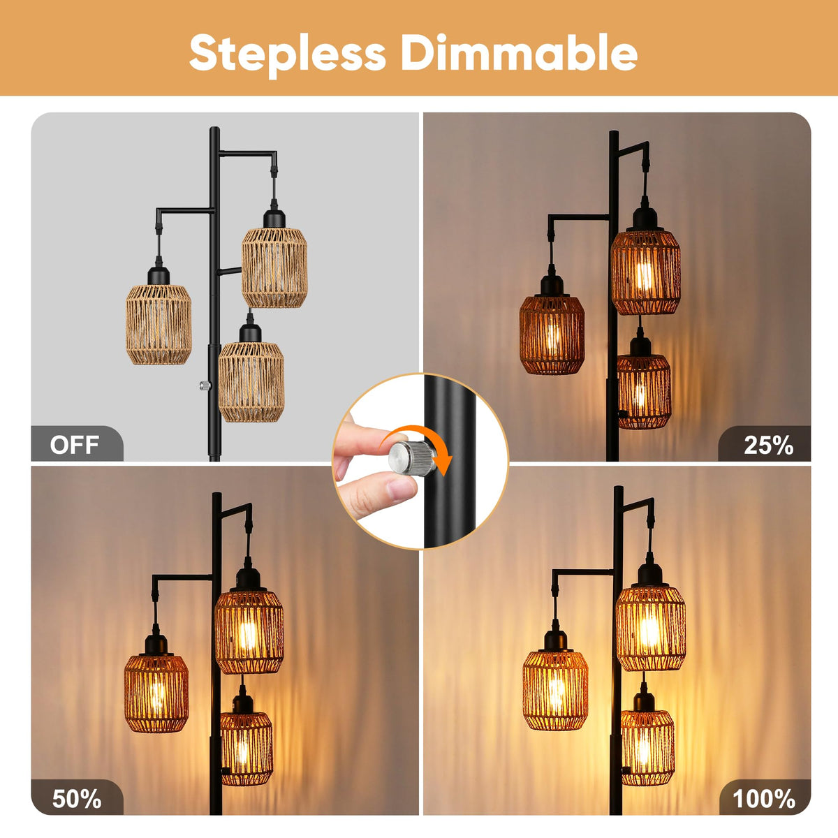 ROTTOGOON 68-inch lamp base and height for dramatic room lighting.