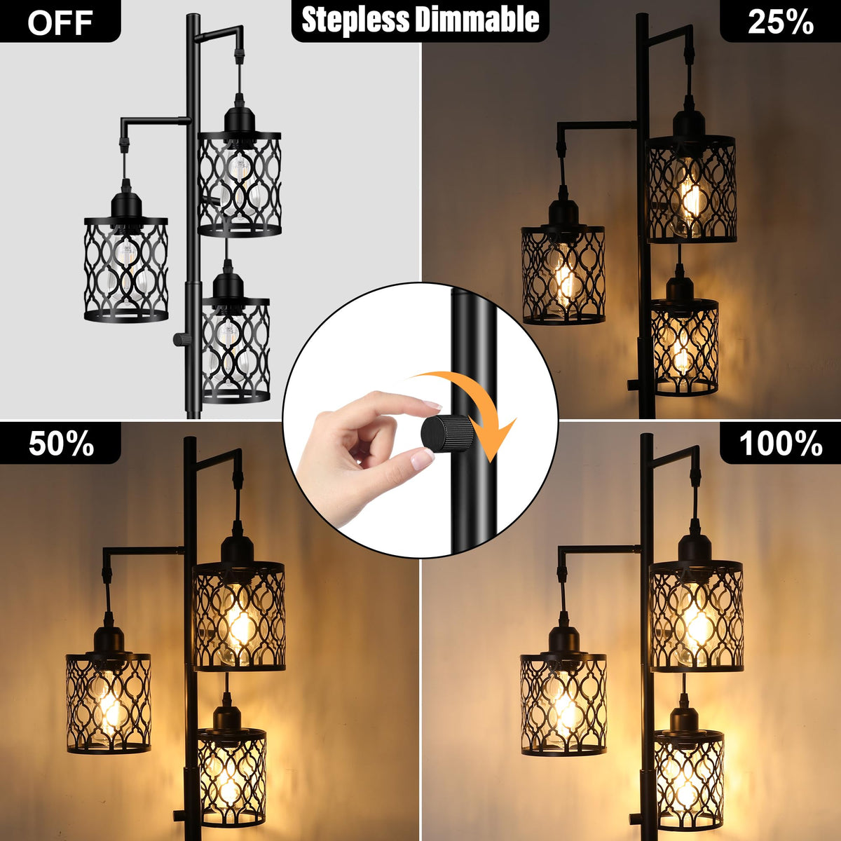 ROTTOGOON floor lamp cage decorative design adds industrial style to any space