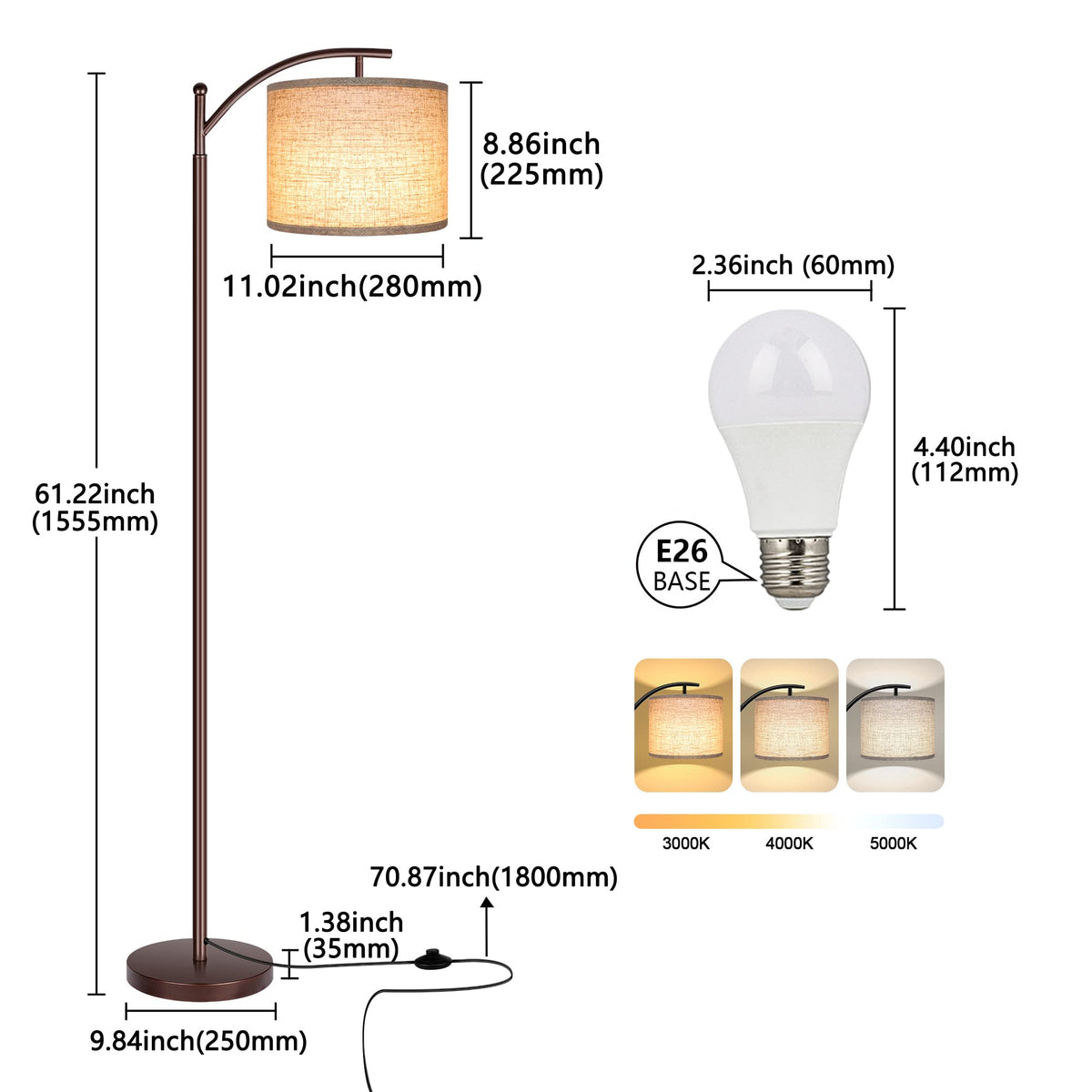RottoGoon lamp offers 270-degree horizontal rotation for versatile lighting.
