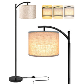 ROTTOGOON floor lamp with beige shade and black base for stylish living spaces