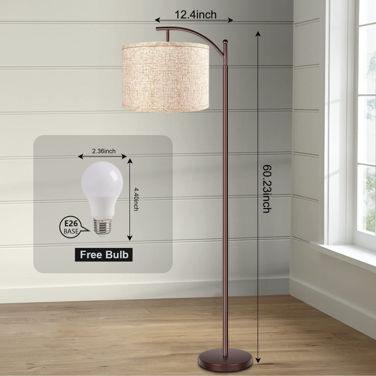 RottoGoon floor lamp energy-saving LED bulb reduces power usage