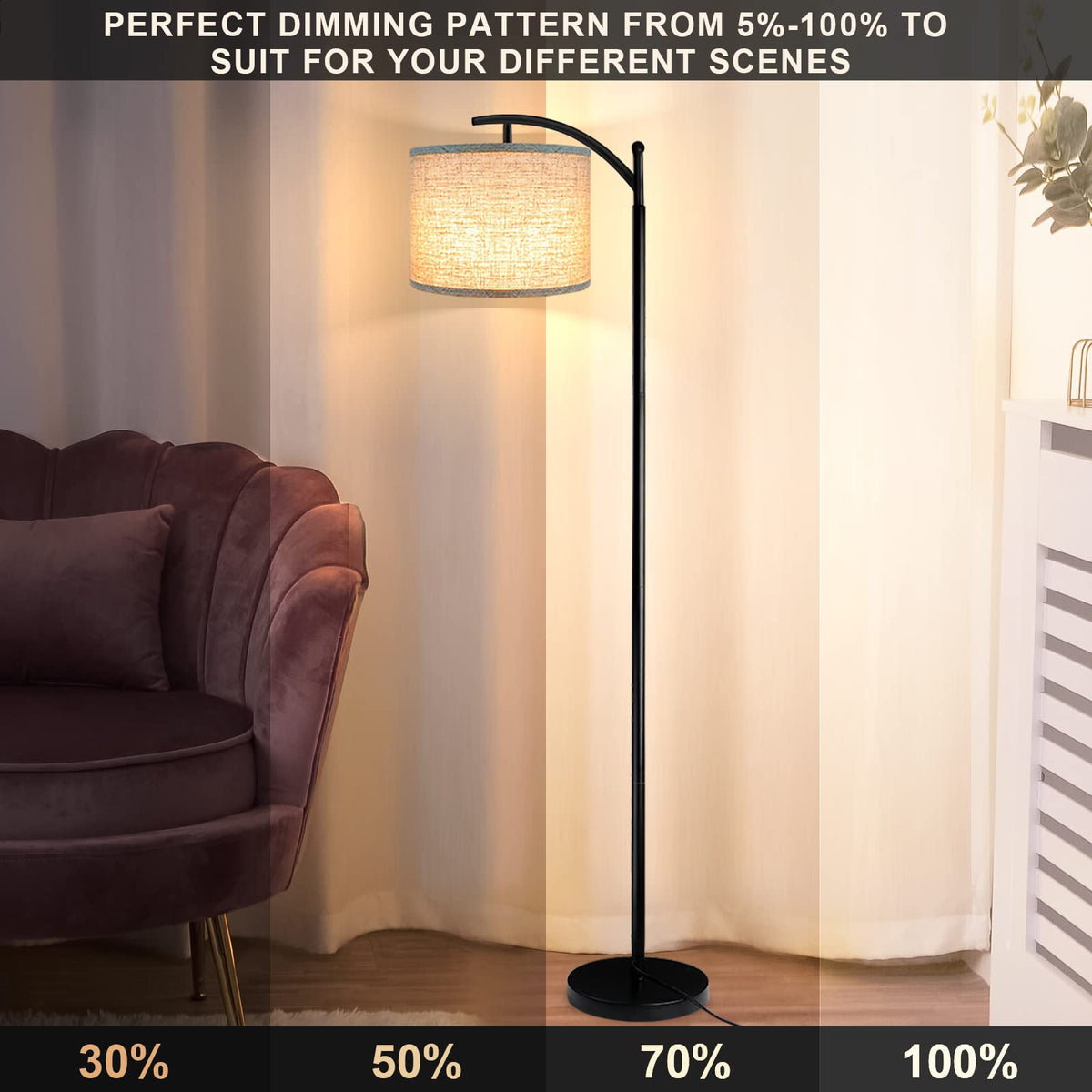 ROTTOGOON floor lamp foot switch for hands free operation