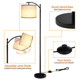 ROTTOGOON tall industrial floor lamp in a modern living room setup