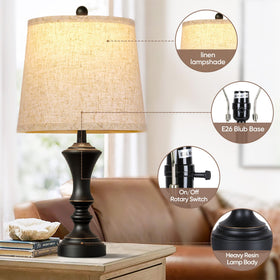ROTTOGOON retro table lamp enhances living room decor with vintage warmth
