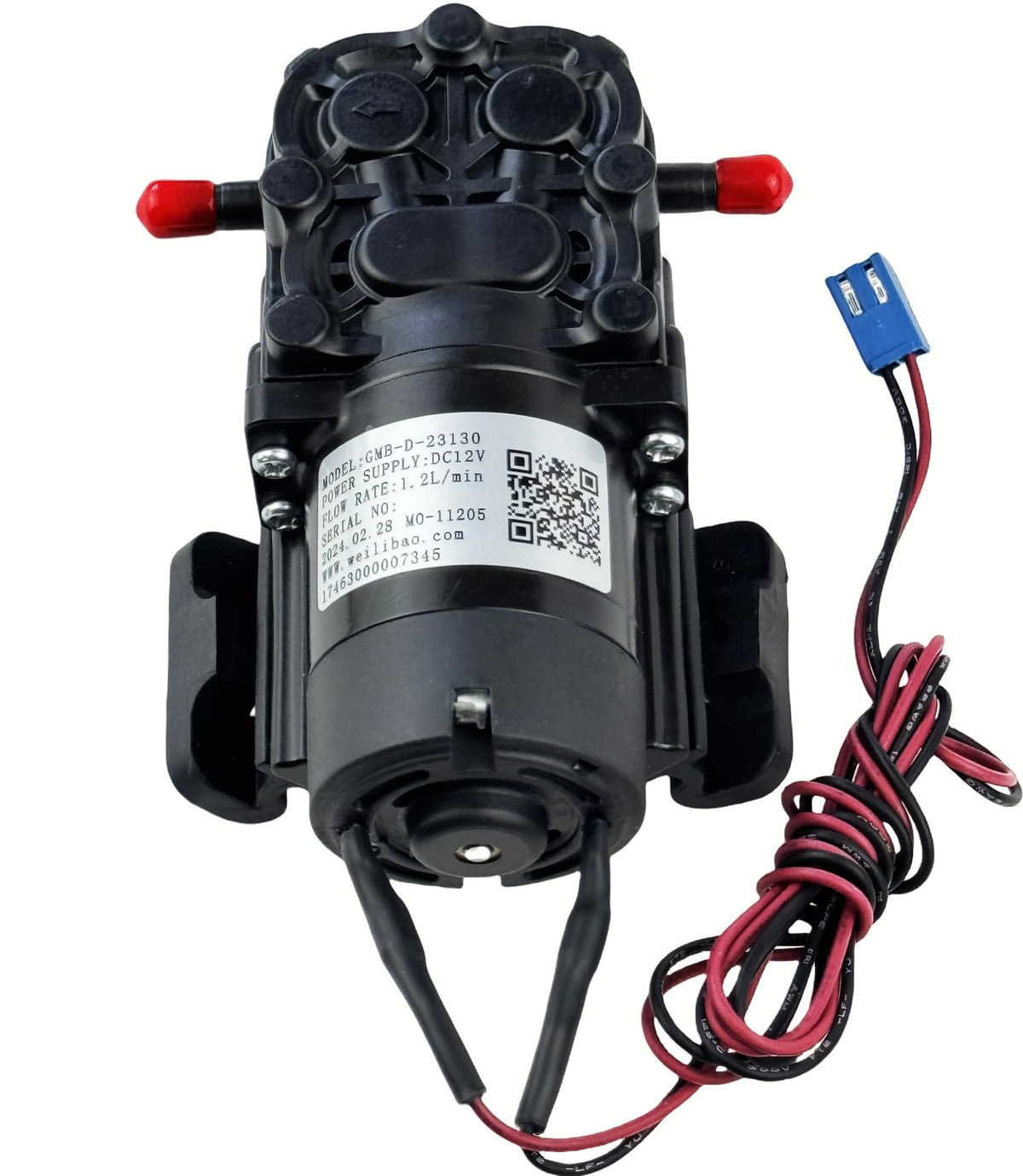ROTWQ GMB-D-23130 water pump front view highlighting compatibility with bottom-loading dispensers