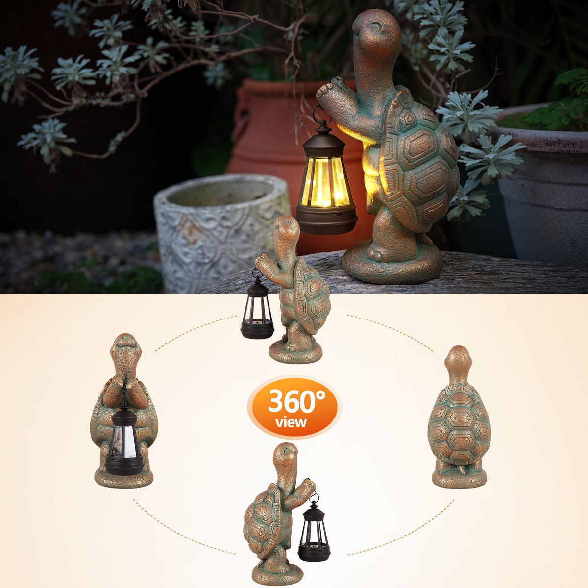 Roundot turtle garden ornament creates magical yard decor for gatherings.