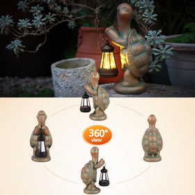 Roundot turtle garden ornament creates magical yard decor for gatherings.
