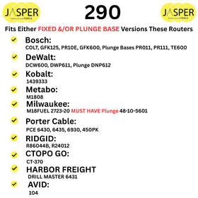 Router compatibility check for Jasper 290 Circle Jig with compact routers