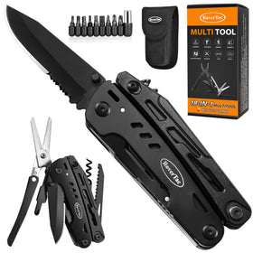 RoverTac 18-in-1 multitool folding knife with pliers for versatile outdoor tasks.