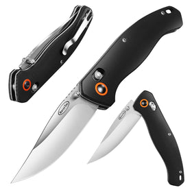 RoverTac camping folding knife with 440C steel and Micarta handle for durability